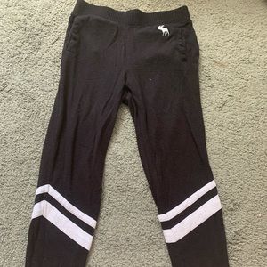 black striped Abercrombie joggers